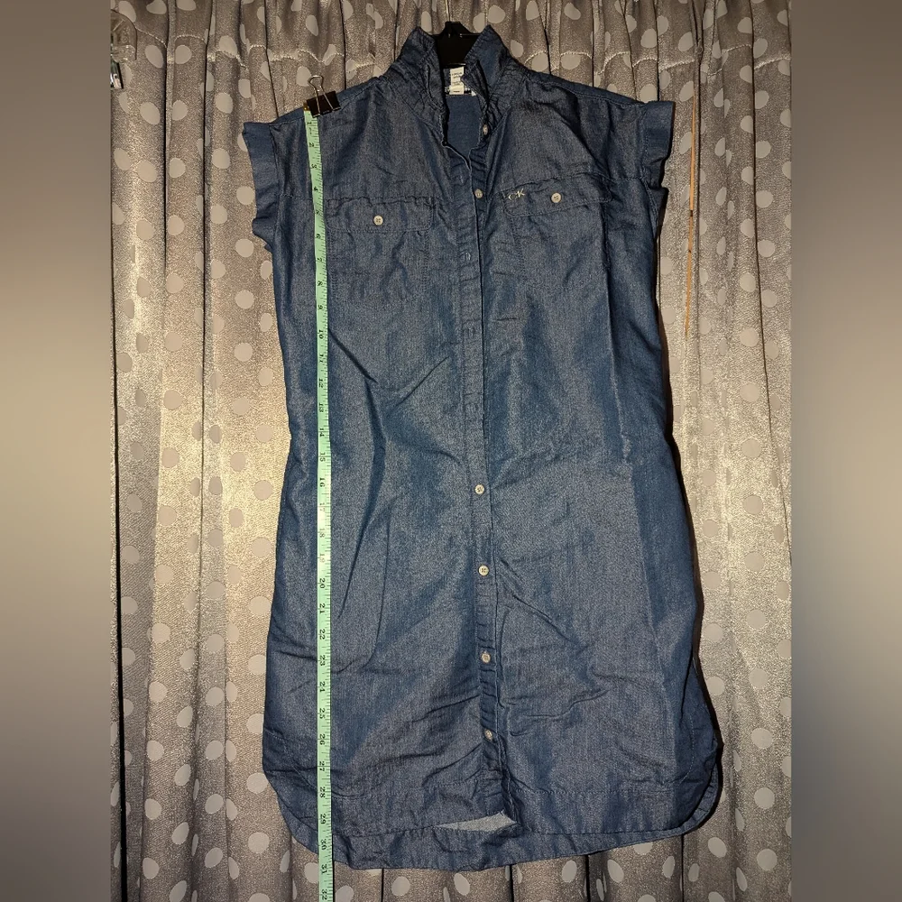 CALVIN KLEIN Jeans Kid's Button-Up Shirt Dress L 12/14
